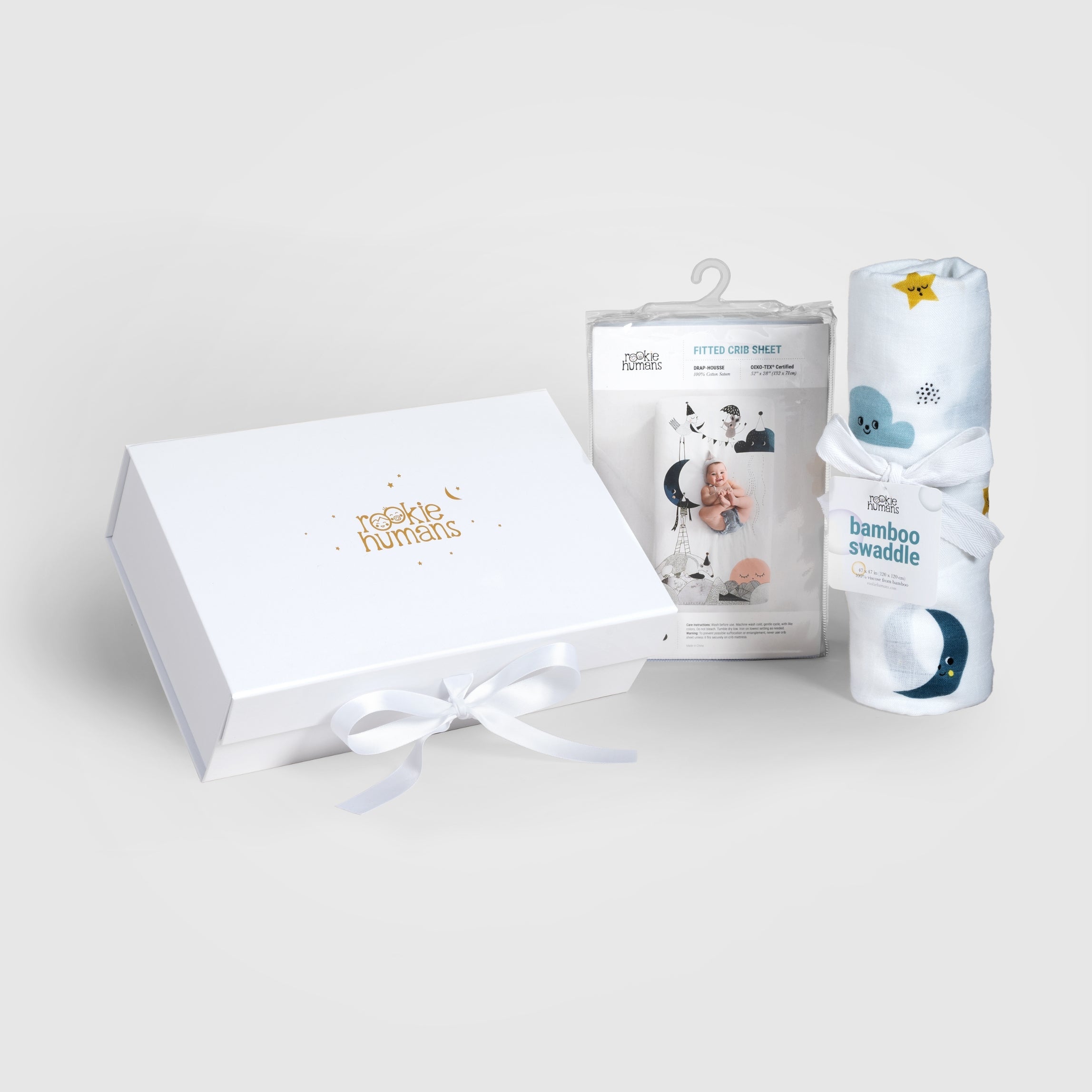 Crib Sheet & Swaddle Baby Gift Set – Moon’s Birthday