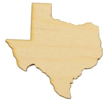 Texas State Wood Cutout (Small 5.5″ x 5.4″ (Package of 10), 1/8″ Baltic Birch)