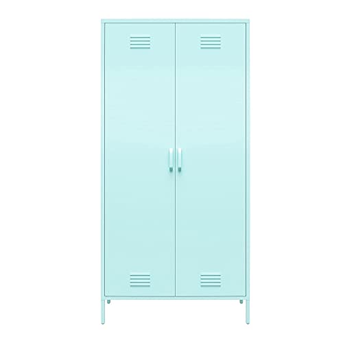 Novogratz Cache Tall 2 Door Metal Locker Cabinet, Mint