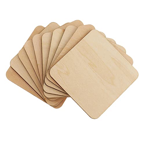 VOSAREA 20pcs Unfinished Wood Crafts Wooden Cutouts for Crafts Flat Ornaments DIY Cutouts Crafts Wooden Tree Craft Natural Wood Slices Wooden Slice