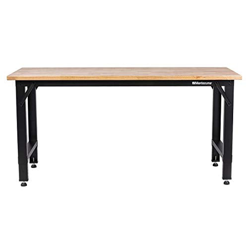 Montezuma 6′ Adjustable Height Steel and Solid Wood Workbench Station