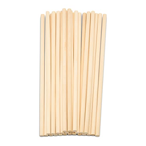 Dowel Rods Wood Sticks Wooden Dowel Rods – 1/4 x 12 Inch Unfinished Hardwood Sticks – for Crafts and DIYers – 25 Pieces by Woodpeckers