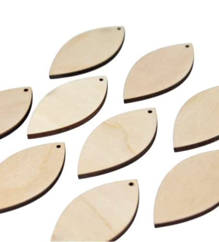 MANY SIZES BULK (12pc to 100pc) Unfinished Wood Laser Cutout Solid Pointed Arrowhead Oval Teardrop Dangle Earring Jewelry Blanks Shape Crafts Made in