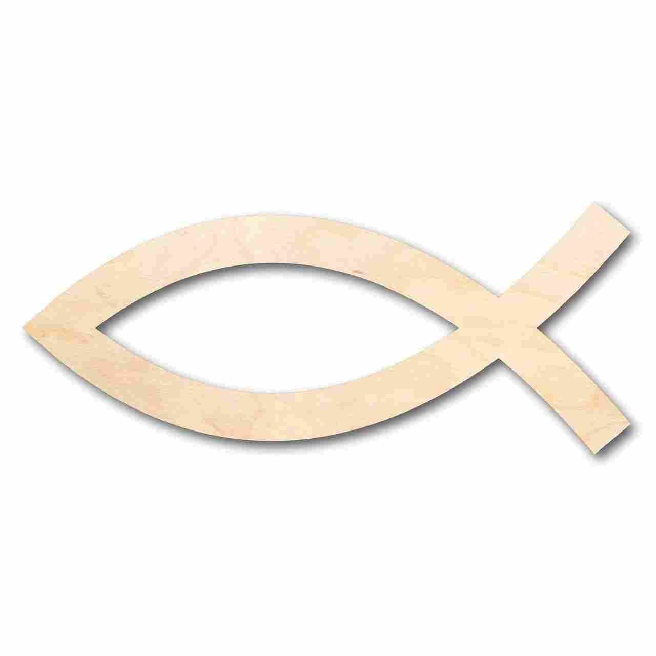 Unfinished Wood Jesus Fish Shape – Easter – Christian – Craft – up to 24″ DIY 7″ / 1/4″