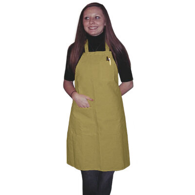 Intedge 335-GO – Bib Apron, 32″L x 28″W, (2) pockets, poly/cotton, gold