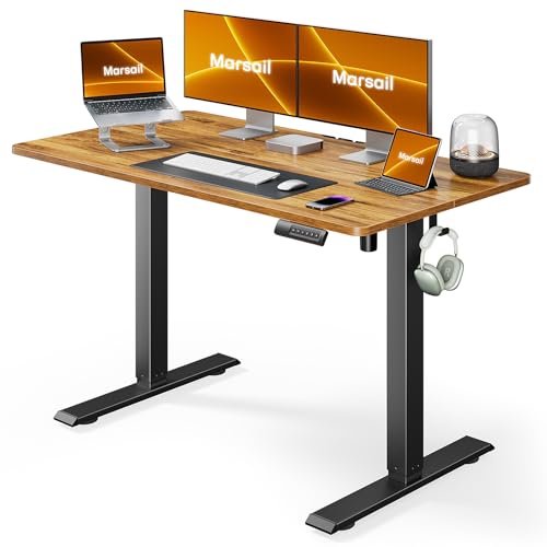 Marsail Electric Standing Desk, 48 * 24 Inch Standing Desk Adjustable Height, Stand up Desk for Home Office Furniture Computer Desk 4 Memory Presets