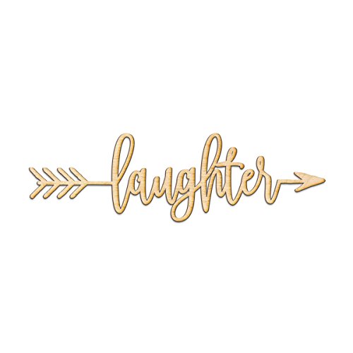 Laughter Right Arrow Wood Sign Home Decor Wall Art Hanging Rustic Unfinished 12″ x 4″