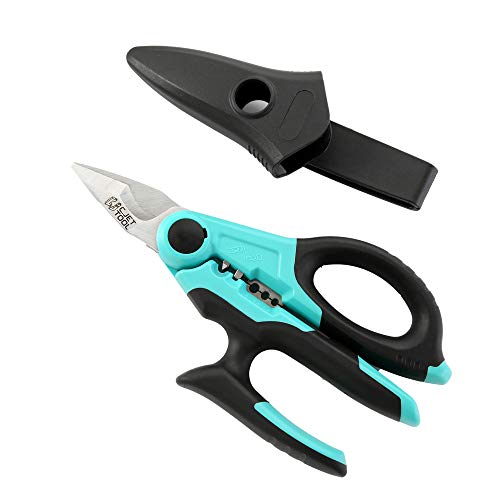 C.JET TOOL 7″ Stainless Professional Electrician Scissors Multi-Grip Design Aluminium Copper Soft Cable