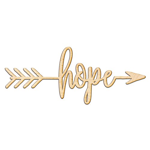 Hope Right Arrow Wood Sign Home Decor Wall Art Hanging Rustic Unfinished 24″ x 9″