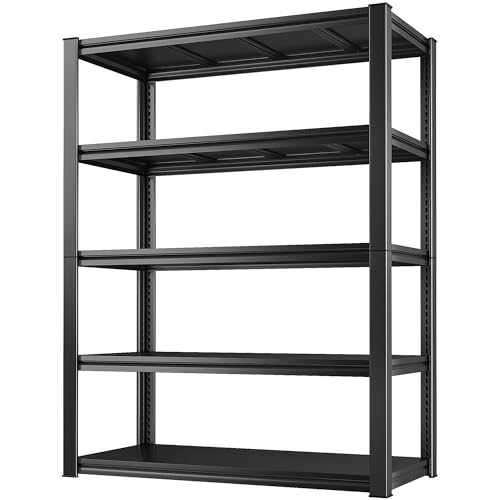 Raybee Garage Shelving Heavy Duty Storage Shelves 2000LBS Adjustable Garage Storage Shelves 5 Tier Metal Shelving Unit for Garage Heavy Duty Shelving