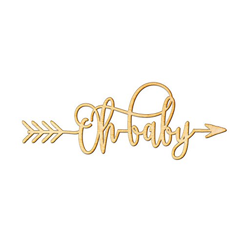 Woodums Oh Baby Arrow Wood Sign Home Décor Wall Art for Gallery Wall – Unfinished 18″ x 6″