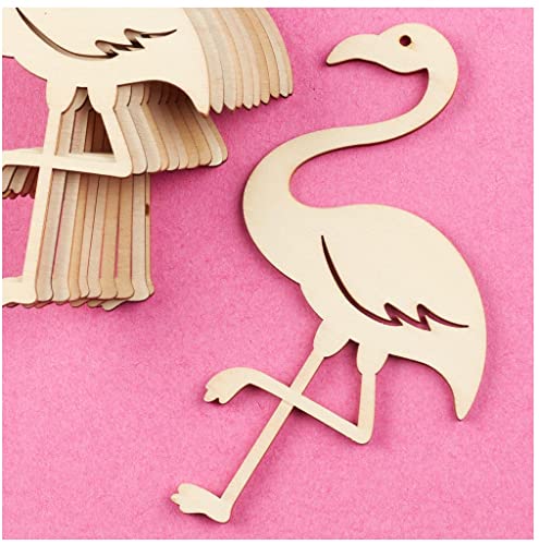 Pack of 24 Unfinished Wood Flamingo Cutouts by Factory Direct Craft – Flamingo Blank Wooden DIY Shapes for Scouts, Camps, Vacation Bible School, &