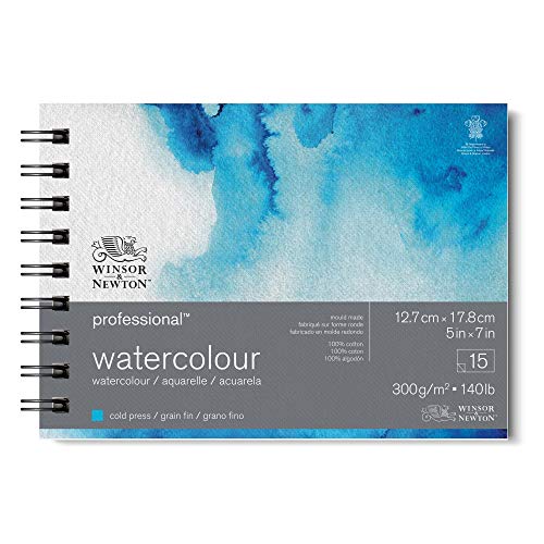 Winsor & Newton Professional Watercolor Paper, Wired, 5″ x 7″, Cold Pressed