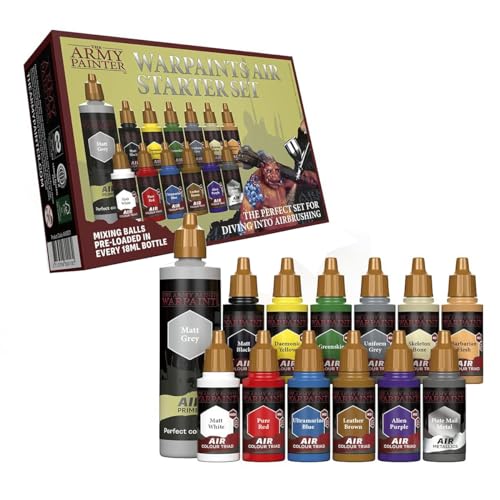 The Army Painter Warpaints Air Starter Set – Paint and Primer for Tabletop Roleplaying, Boardgames, and Wargames Miniature Model Painting – Non-Toxic