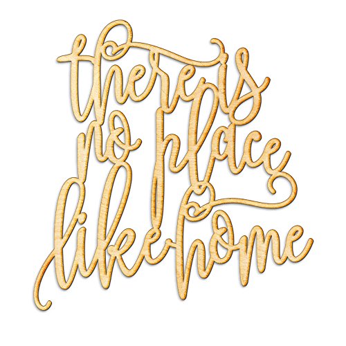 There is No Place Like Home Wood Sign Décor Wall Art Unfinished 12″ x 12″