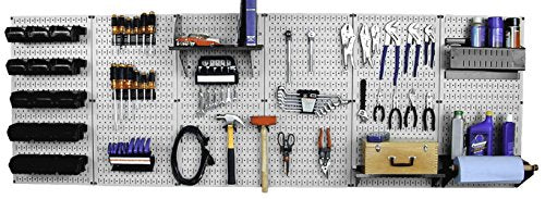 Wall Control 30-WRK-800GB Master Workbench Metal Pegboard Tool Organizer,Gray/Black