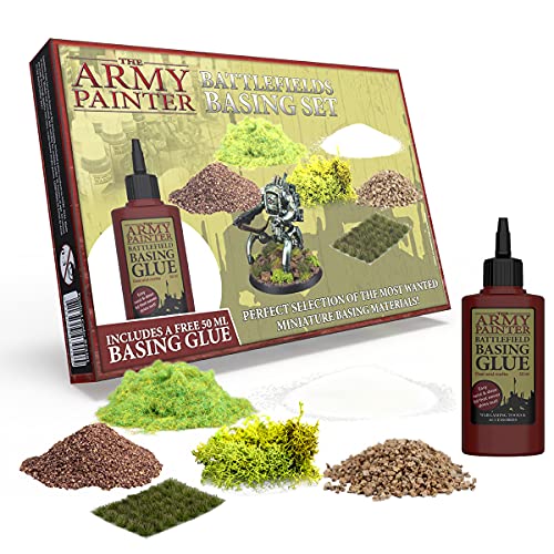 The Army Painter Battlefields Basing Set – Static Grass for Miniature Terrain Basing set – Static Grass & Free Basing Glue, Woodland Scenic Static