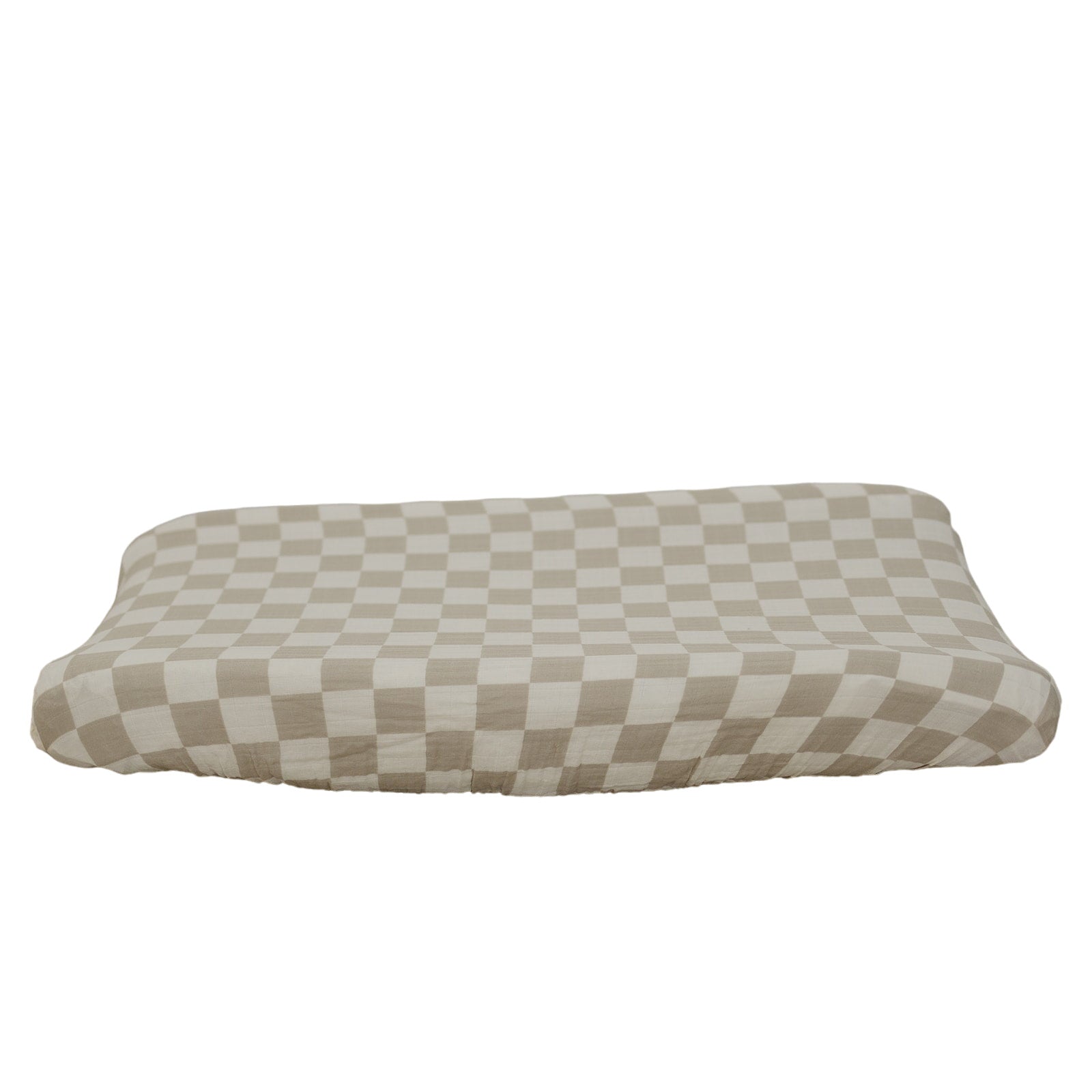 Taupe Checkered Changing Pad Cover