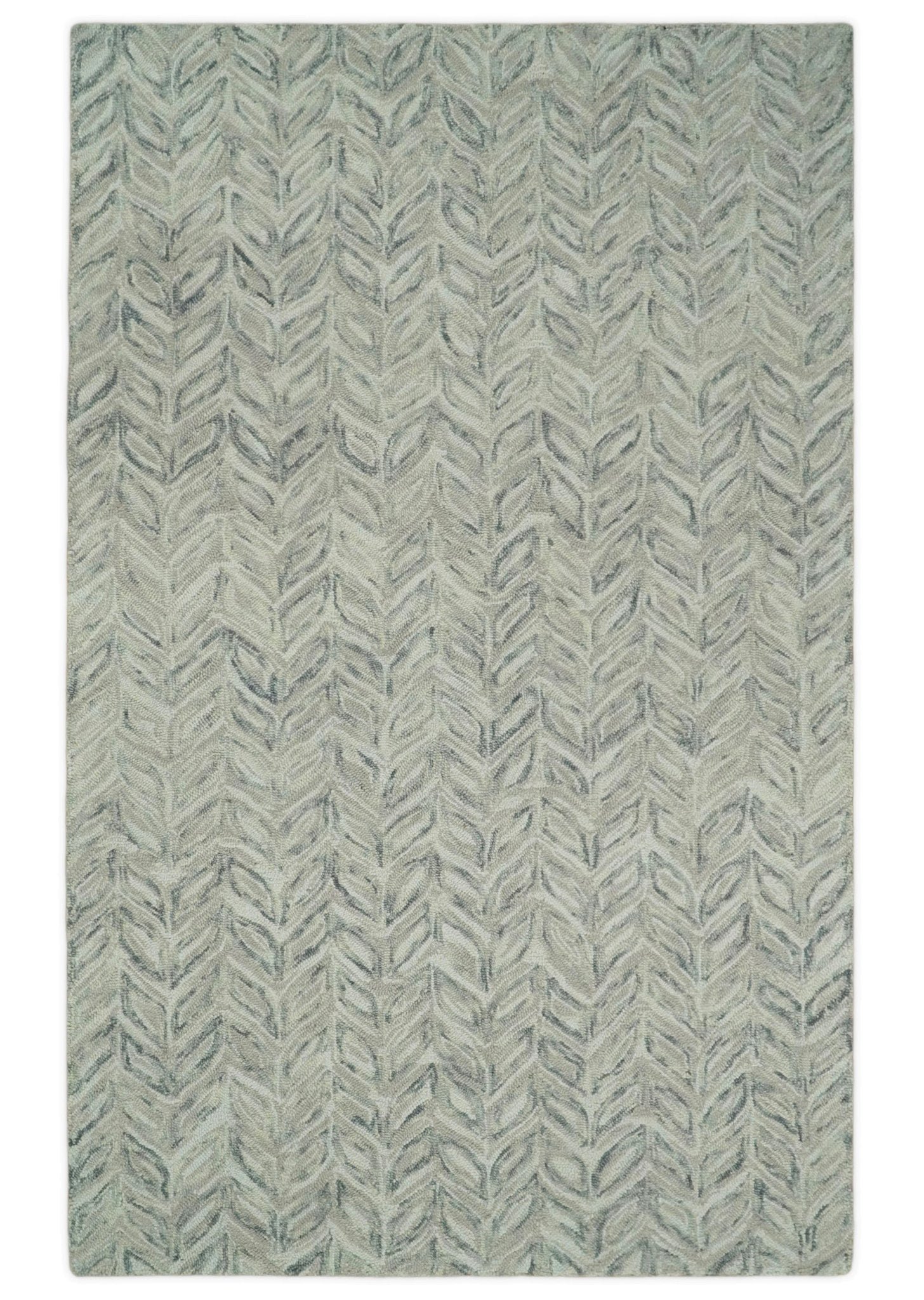 5×8 and 8×10 Beige and Gray Hand Tufted Modern Scandinavian Wool Loop Rug | ALCH1