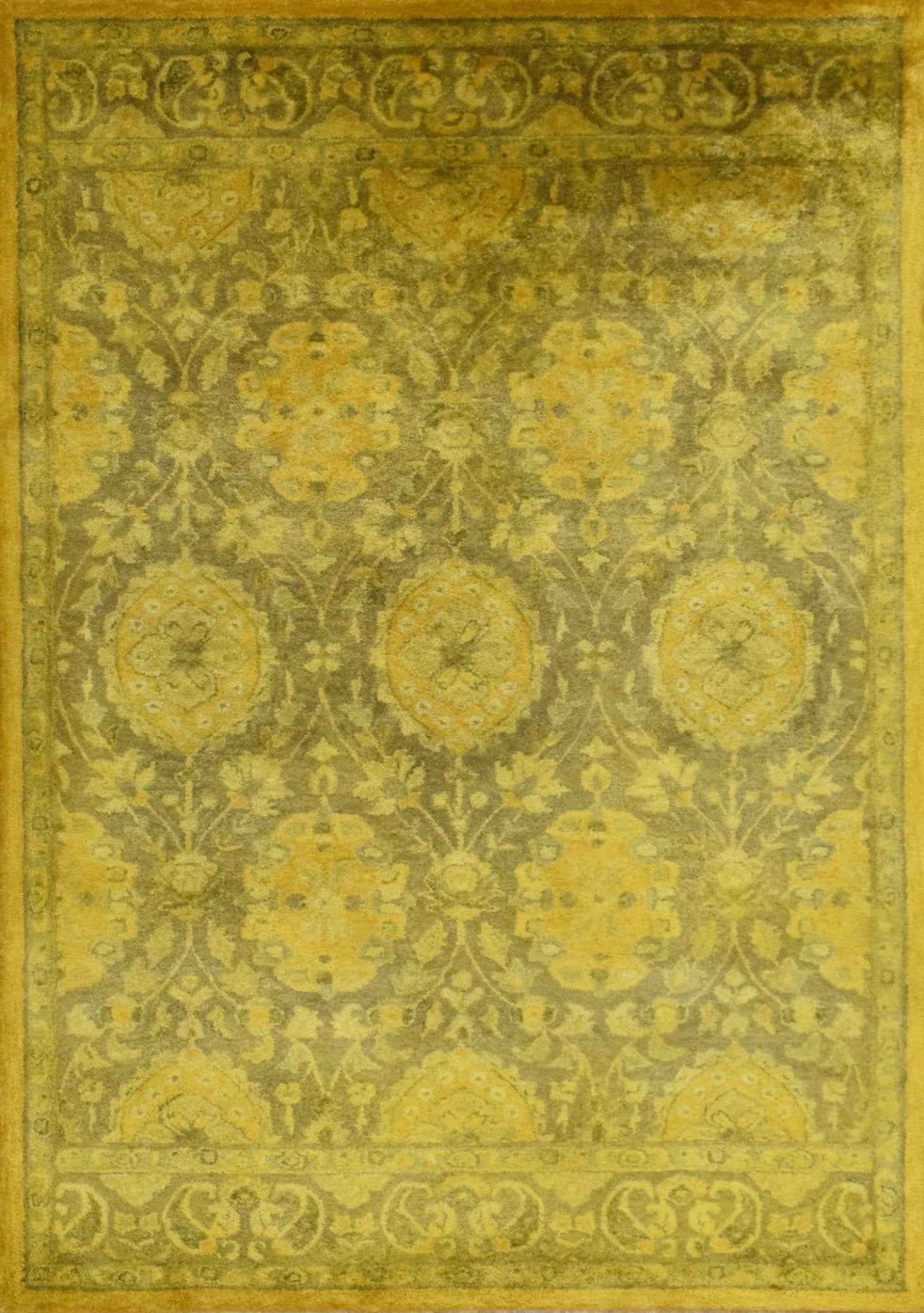 5×8 Gold Handmade Overdyed Wool Area Rug | TUF7