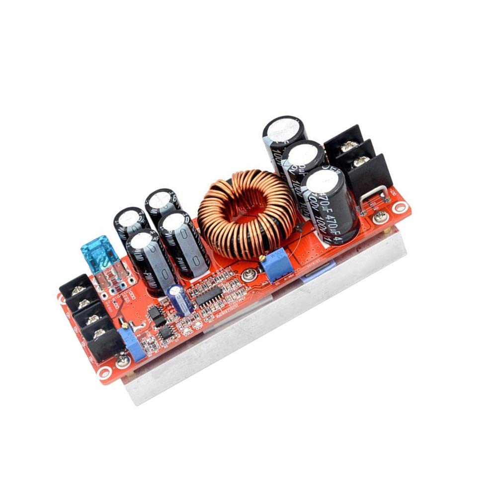 KOOBOOK 1Pcs 1200W 20A DC Car Step-up Power Supply Module Boost Converter Adjustable 10-60V to 12-83V