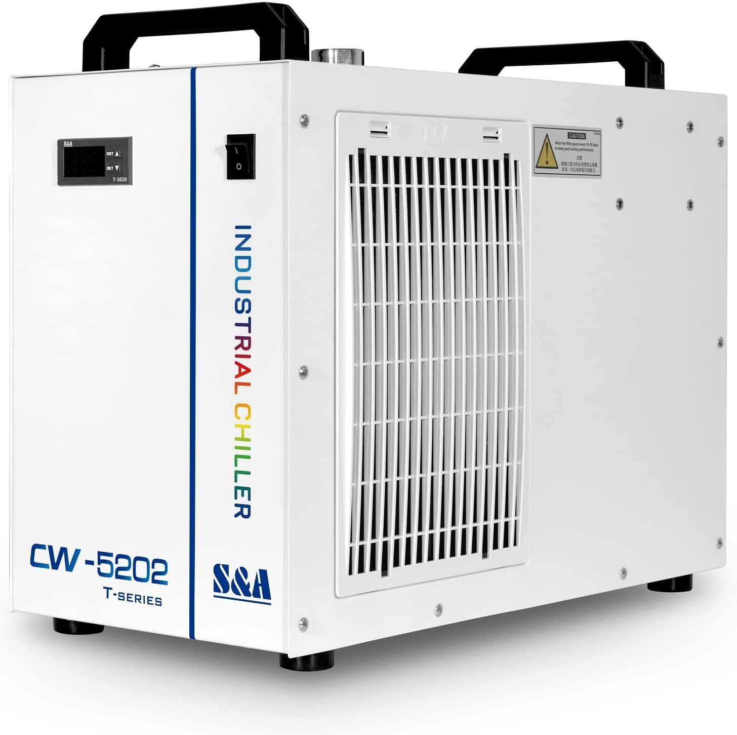 S&A Genuine CW-5202DH Industrial Water Chiller with 2 Inlets & Outlets for 80W – 150W CO2 Laser Engraving Cutting Water Cooling