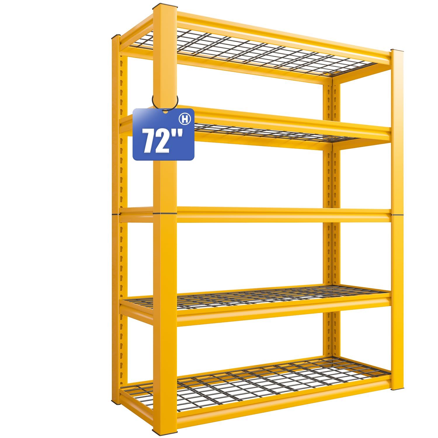 REIBII 72”H Garage Shelving Heavy Duty Loads 2000 LBS Garage Storage Shelves Heavy Duty Shelving 5 Tier Adjustable Metal Shelves for Storage Rack