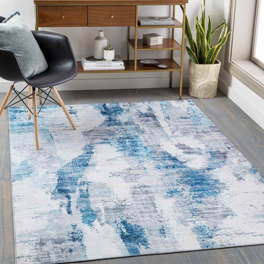 Zevenhuis Modern Blue Area Rug