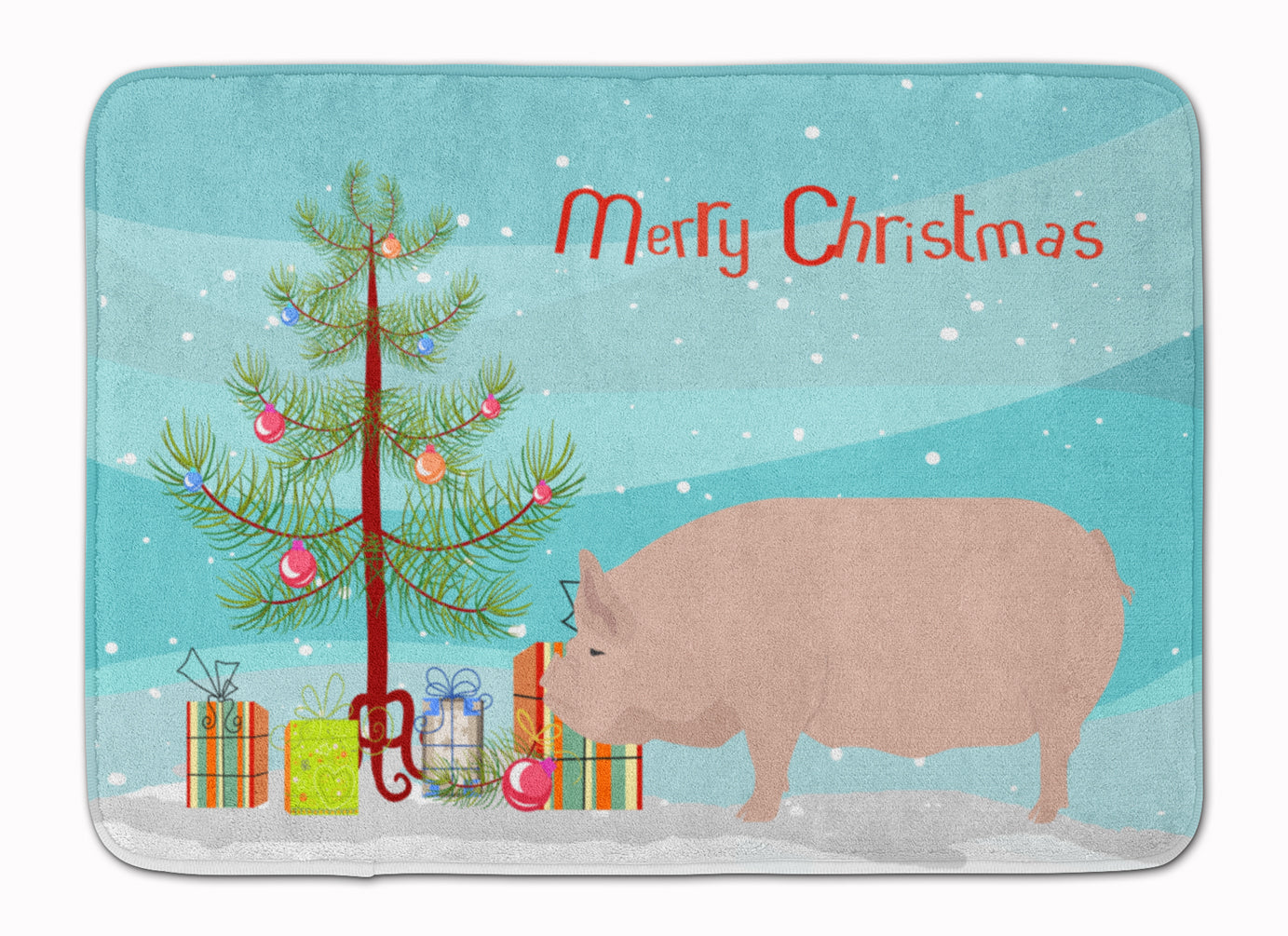 Welsh Pig Christmas Machine Washable Memory Foam Mat BB9304RUG