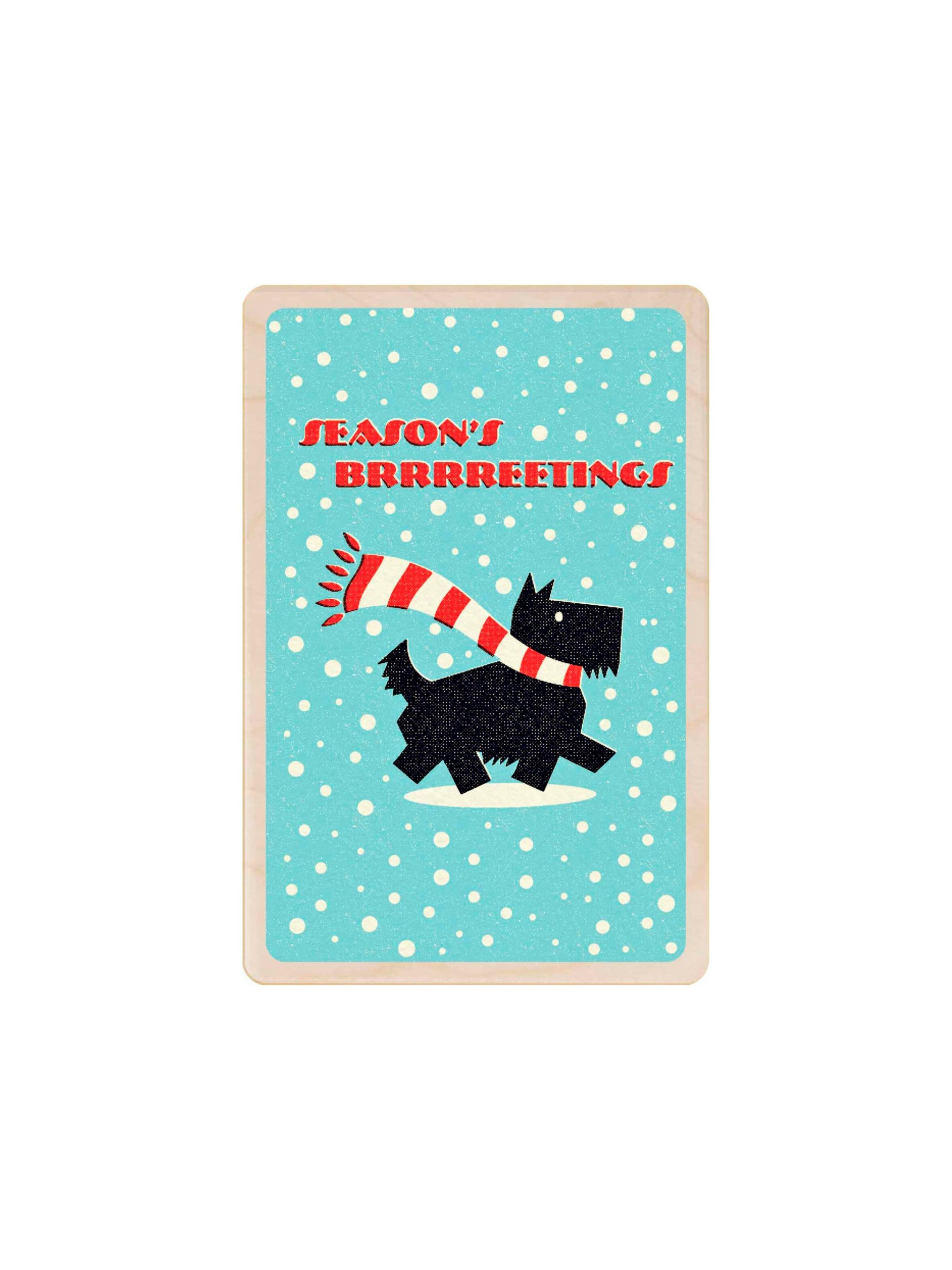 Black Scottie Wooden Postcard