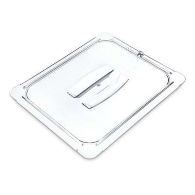 Carlisle 10230U07 – Universal Lid, for 1/2-size food pan, handled, solid, clear, (Case of 6)