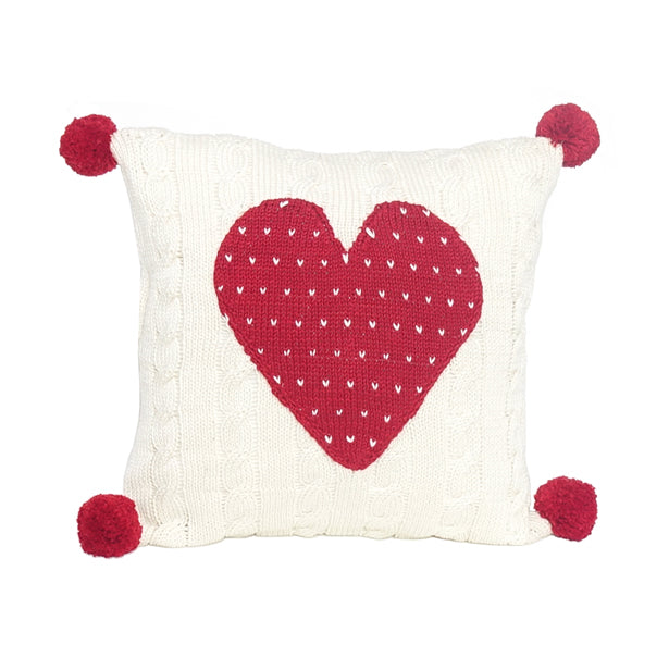 Cable Knit Heart 10″ Pillow