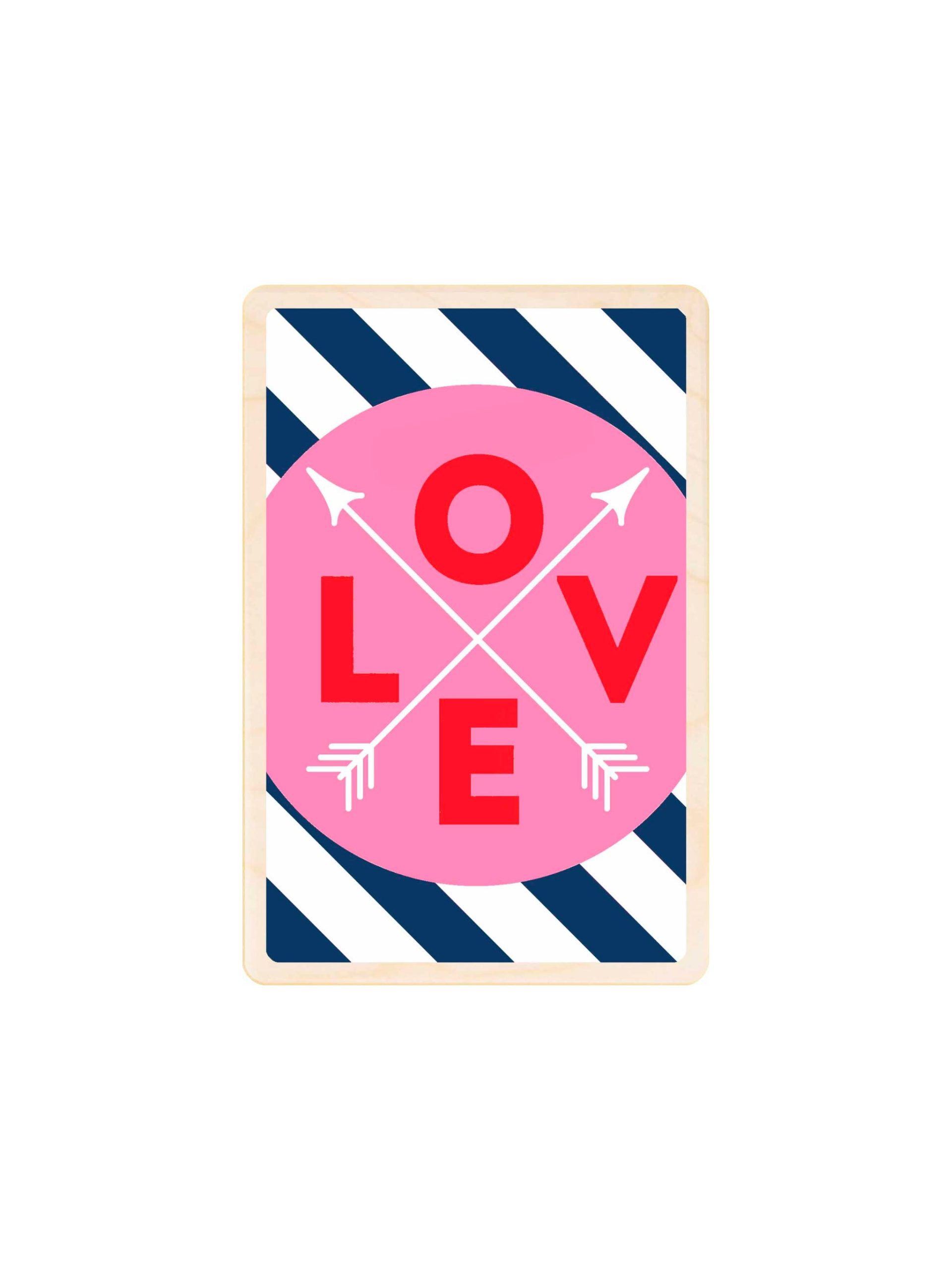 Love & Arrows Wooden Postcard