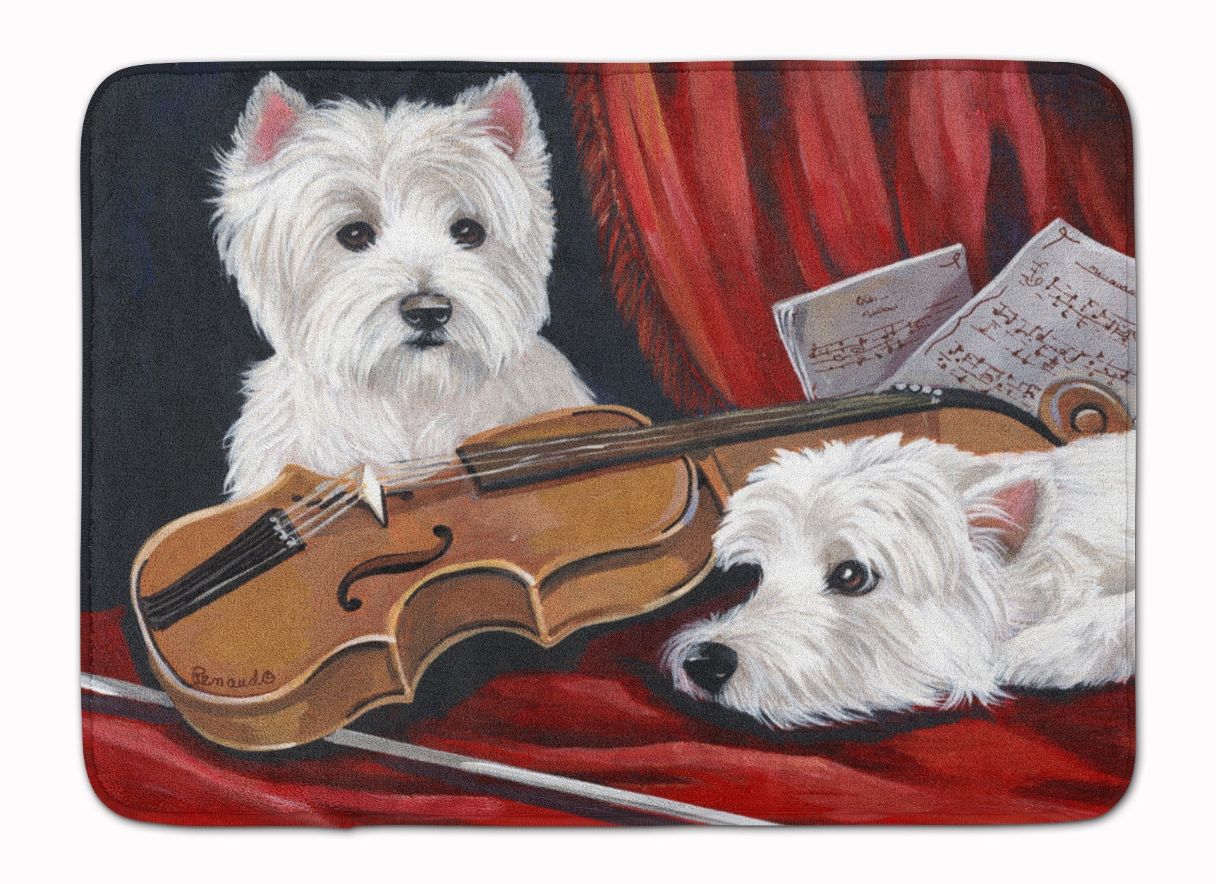 Westie Fiddlers Machine Washable Memory Foam Mat PPP3279RUG