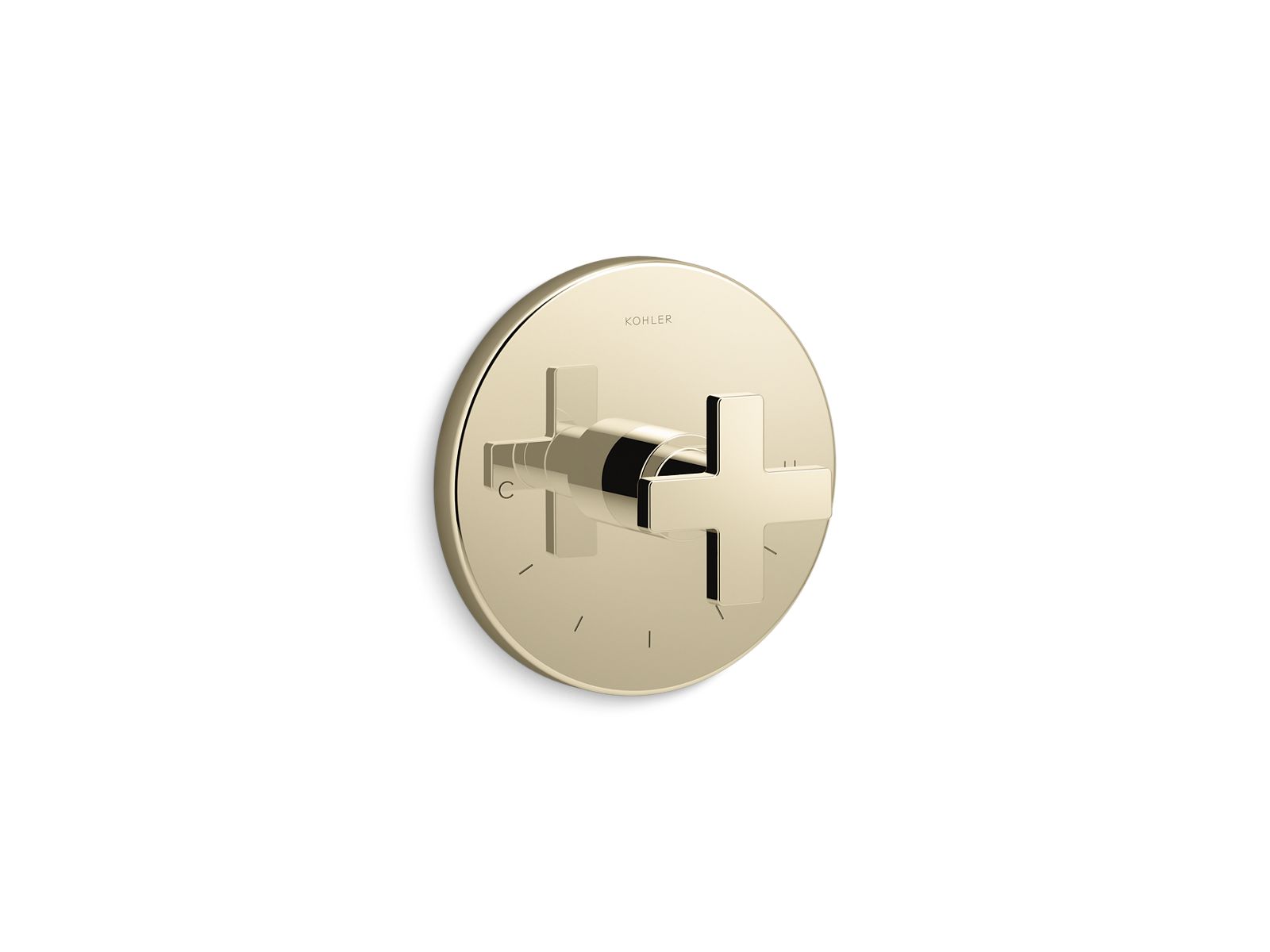 KOHLER K-T73133-3-AF Composed Mastershower Temperature Control Valve Trim With Cross Handle In Vibrant French Gold