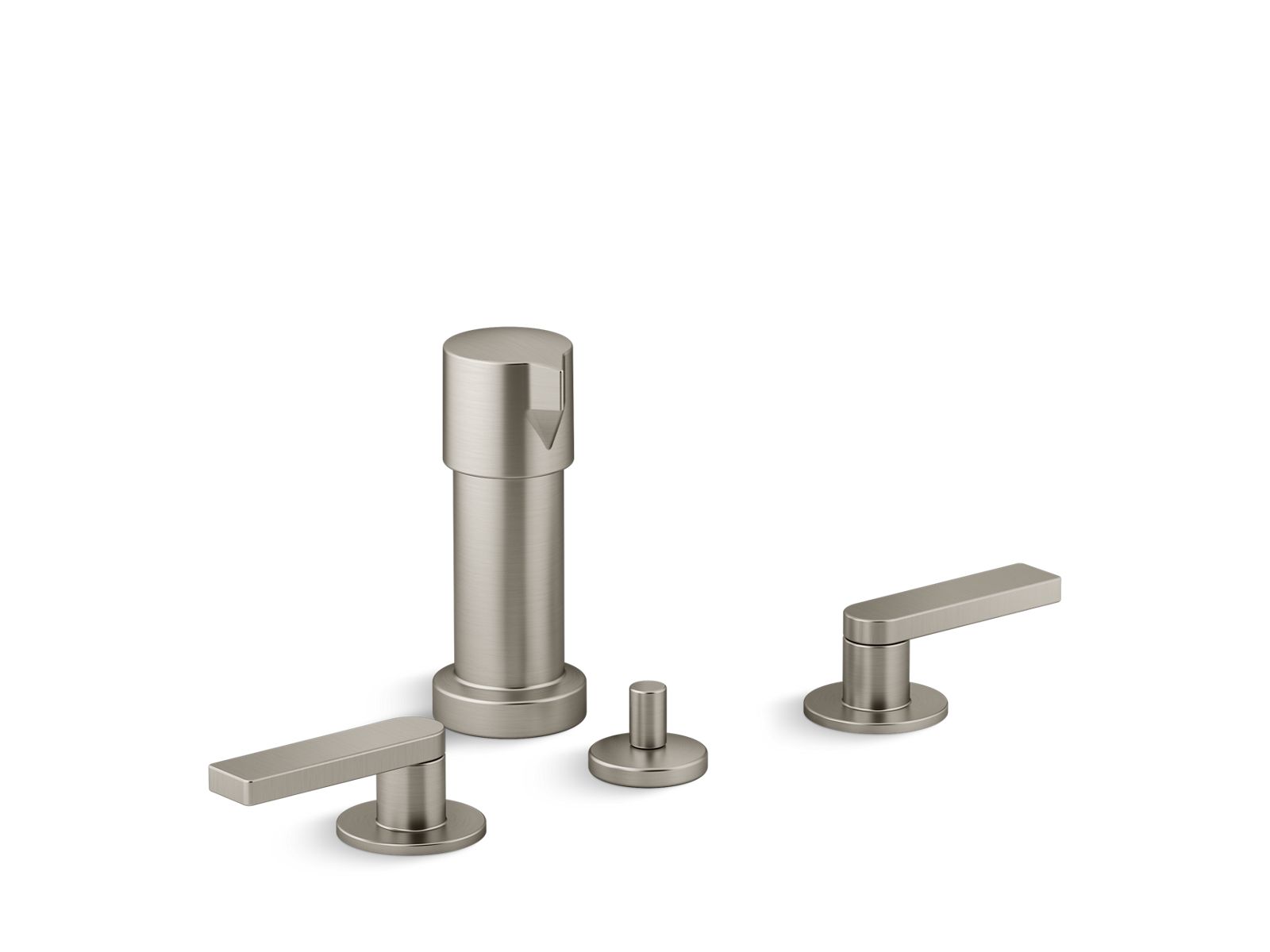 KOHLER K-73077-4-BN Composed Widespread Bidet Faucet With Lever Handles In Vibrant Brushed Nickel