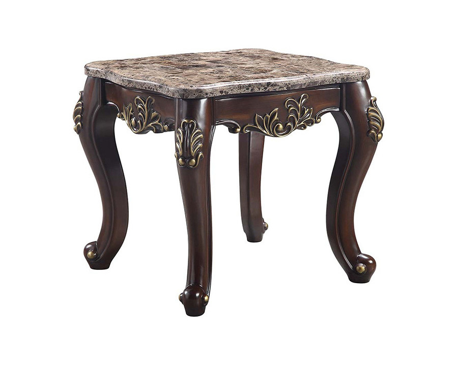 ACME – Ragnar End Table in Marble Top/Cherry