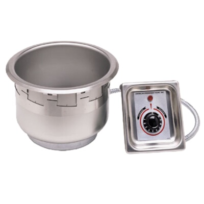 APW SM-50-7D ULS – Round Drop-In Food Warmer, 8-1/2″ diameter, 7 quart, with drain, UL