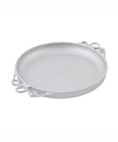 Bon Chef 2106 – Bolero Platter, 14″ dia. x 1-1/2″ , round, aluminum with Pewter-