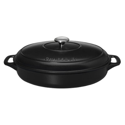 Cardinal FN431 – Casserole, 6.34 qt., 15.35″L x 12.2″W x 6.69″H, oval, cast iron, matte black