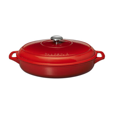 Cardinal FN433 – Casserole, 4.23 qt., 13.66″L x 10.63″W x 5.12″H, oval, cast iron, ruby