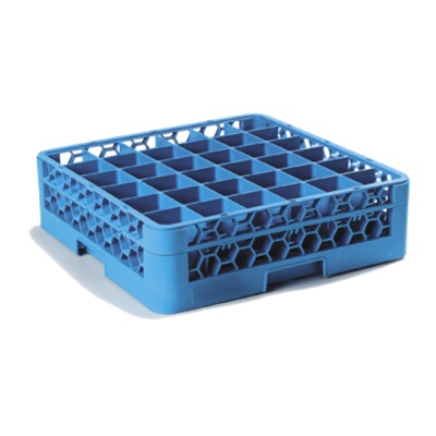 Carlisle RG36-114 – Dishwasher Glass Rack, 36-compartments with (1) extender, full-size, blue