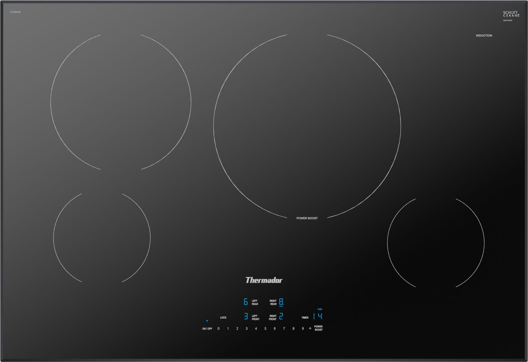 “Open Box” Thermador 30″ Induction Cooktop Black, Without Frame CIT304YB