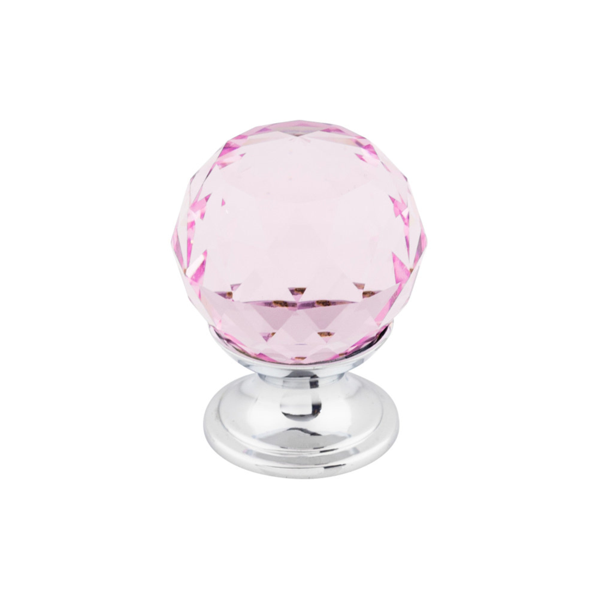 TOP KNOBS TK117PC Pink Crystal 1 1/8″ Diameter Round Knob – Polished Chrome