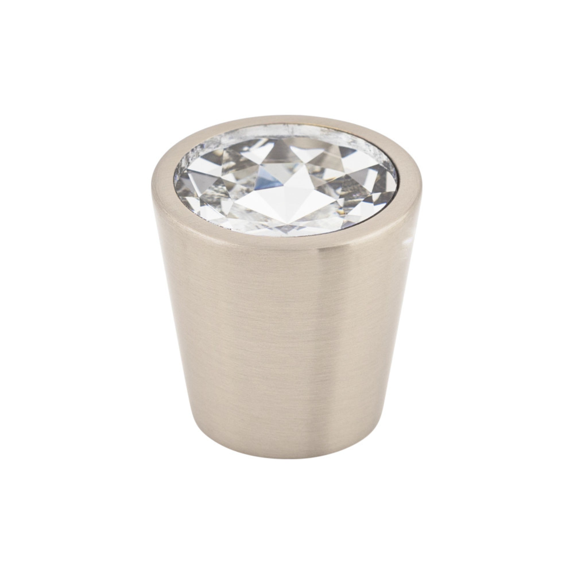 TOP KNOBS TK135BSN Clear Crystal Center 1 1/16″ Diameter Round Knob – Brushed Satin Nickel