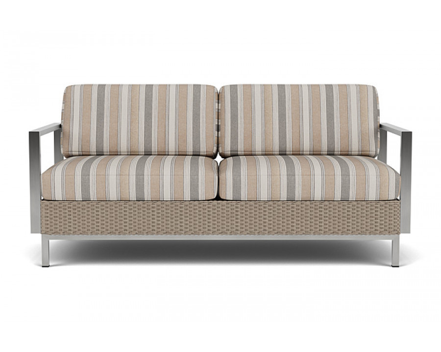 Lloyd Flanders – Elements Settee with Stainless Steel Arms and Back