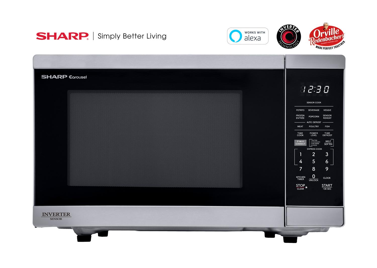 Sharp 1.4 cu. ft. 1100W Smart Stainless Steel Microwave Oven with Inverter Technology