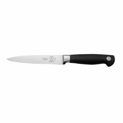 Mercer M20405 – Utility Knife, 5″, precision forged, high carbon, German steel, black handle