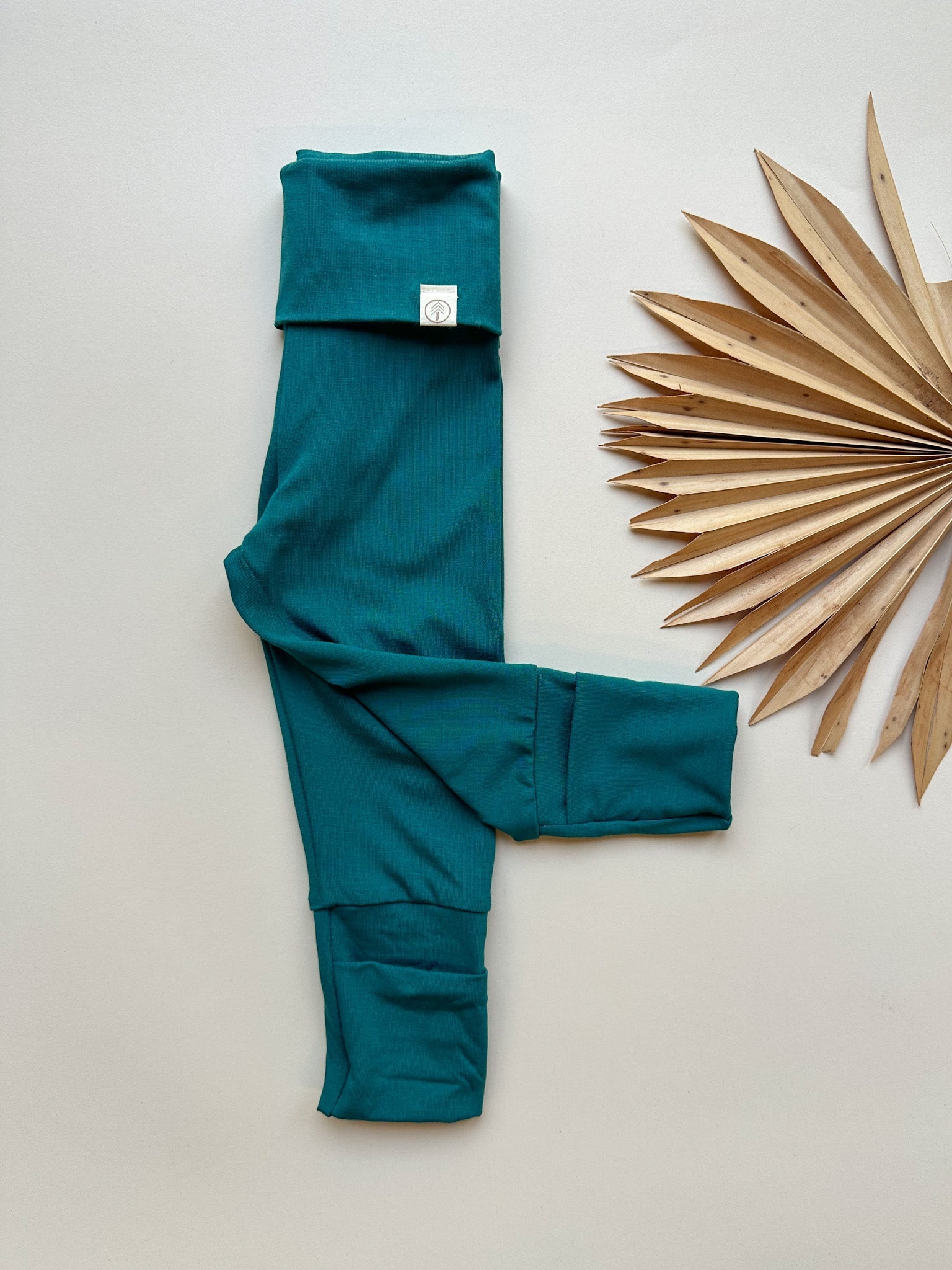 Fold-over Footie Bamboo Leggings | Peacock