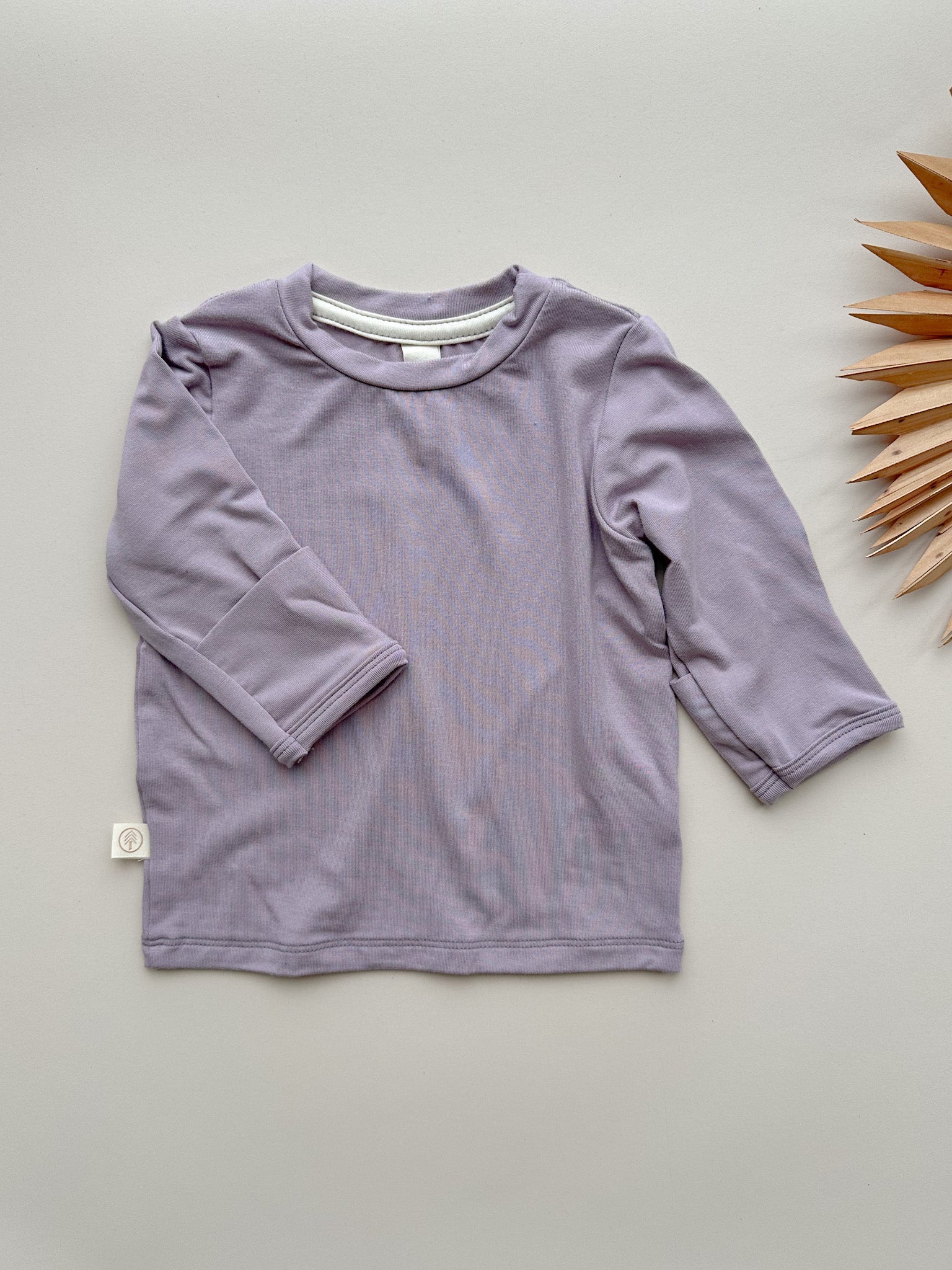 Long Sleeve T-shirt Or Bodysuit With Mittens | Baby & Toddler | Luxury Bamboo | Dusty Purple